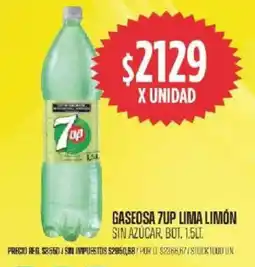 Supermercados Vea 7up gaseosa lima limón sin azúcar, bot. oferta