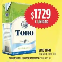 Supermercados Vea Toro vino blanco, brk. oferta