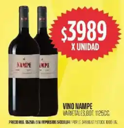 Supermercados Vea Nampe vino varietales,bot. oferta