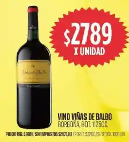 Supermercados Vea Viñas de balbo vino borgona, bot. oferta