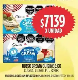 Supermercados Vea Cuisine & Co queso crema clásico o light, pot. oferta