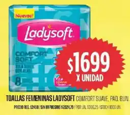 Supermercados Vea Ladysoft toallas femeninas comfort suave, paq. oferta