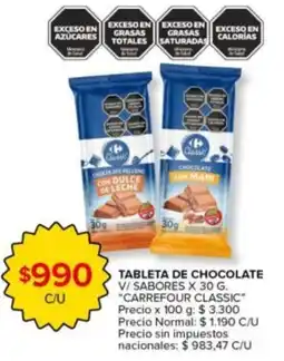 Carrefour Express Carrefour classic tableta de chocolate v/ sabores oferta