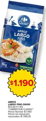 Carrefour Express Carrefour classic arroz largo fino 00000 bolsa oferta