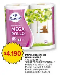 Carrefour Express Carrefour essential papel higiénico hoja simple oferta