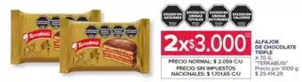 Carrefour Express Terrabusi alfajor de chocolate triple oferta