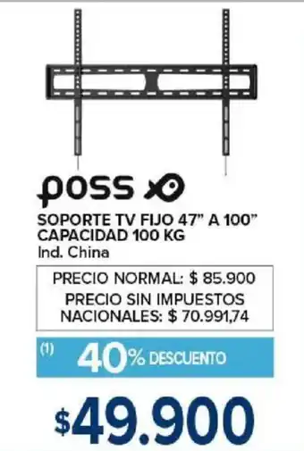 Poss soporte tv fijo 47" a 100"