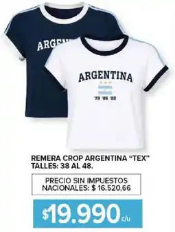 Carrefour Tex remera crop argentina oferta