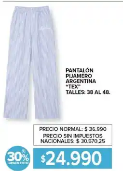 Carrefour Tex pantalón pijamero argentina oferta