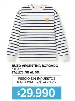 Carrefour Tex buzo argentina bordado oferta