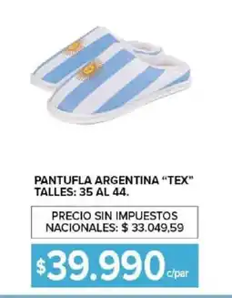 Carrefour Tex pantufla argentina oferta