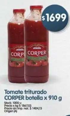Supermercados Buenos Días Corper tomate triturado botella oferta