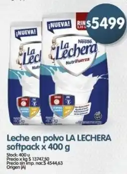 Supermercados Buenos Días La lechera leche en polvo softpack oferta