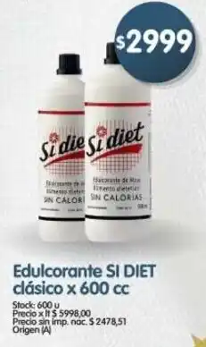 Supermercados Buenos Días Si diet edulcorante clásico oferta