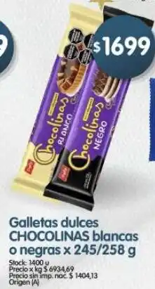 Supermercados Buenos Días Chocolinas galletas dulces blancas o negras oferta
