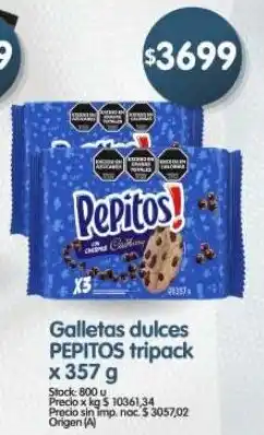 Supermercados Buenos Días Pepitos galletas dulces tripack oferta