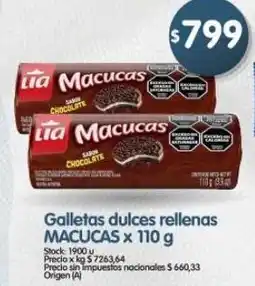 Supermercados Buenos Días Macucas galletas dulces rellenas oferta