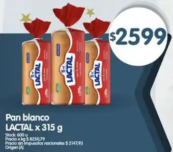 Supermercados Buenos Días Lactal pan blanco oferta