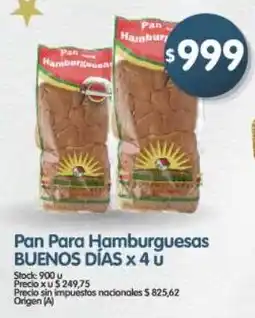 Supermercados Buenos Días Buenos días pan para hamburguesas oferta