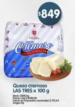 Supermercados Buenos Días Las tres queso cremoso oferta