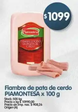 Supermercados Buenos Días Piamontesa fiambre de pata de cerdo oferta