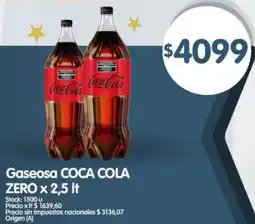 Supermercados Buenos Días Coca cola zero gaseosa oferta