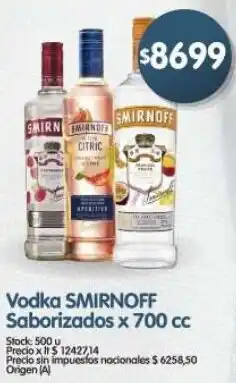 Supermercados Buenos Días Smirnoff vodka saborizados oferta