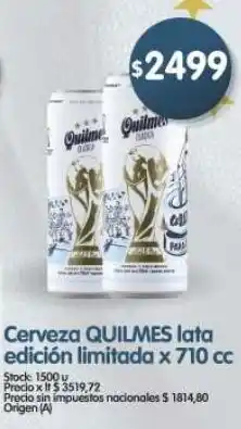 Supermercados Buenos Días Quilmes cerveza lata edición limitada oferta