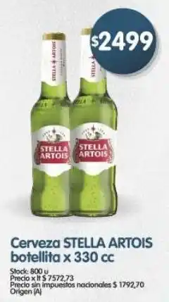 Supermercados Buenos Días Stella artois cerveza botellita oferta