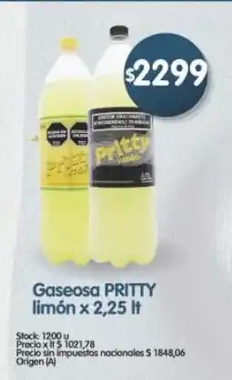 Supermercados Buenos Días Pritty gaseosa limón oferta