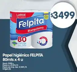 Supermercados Buenos Días Felpita papel higiénico oferta