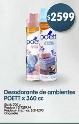 Supermercados Buenos Días Poett desodorante de ambientes oferta