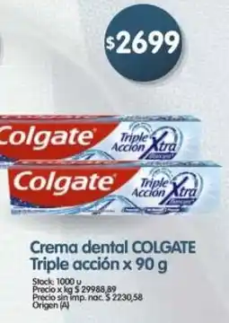 Supermercados Buenos Días Colgate crema dental triple acción oferta