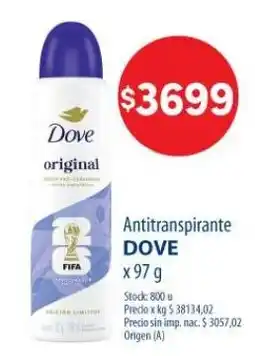 Supermercados Buenos Días Dove antitranspirante oferta
