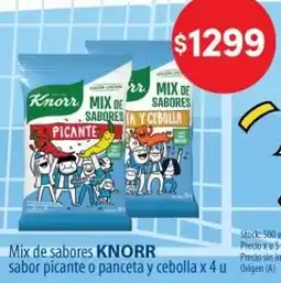 Supermercados Buenos Días Knorr mix de sabores sabor picante o panceta y cebolla oferta