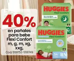 Coto Huggies en pañales para bebe flexi confort oferta