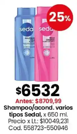 Coto Sedal shampoo/acond. varios tipos oferta