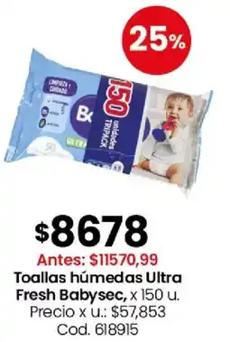 Coto Babysec toallas húmedas ultra fresh oferta