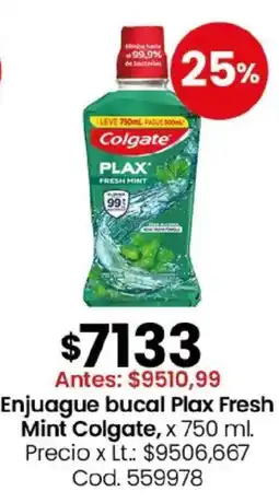 Coto Colgate enjuague bucal plax fresh mint oferta