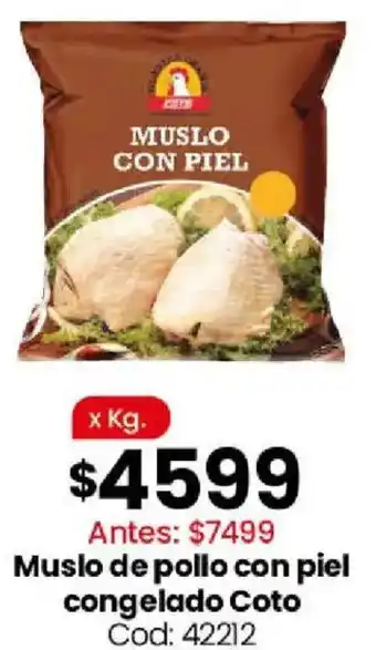Coto Coto muslo de pollo con piel congelado oferta