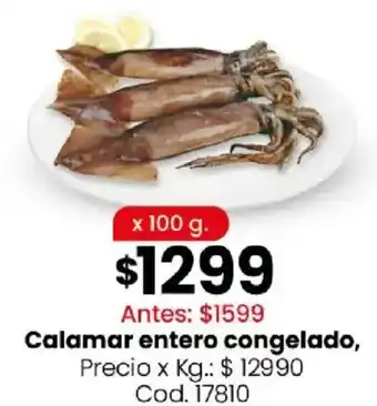 Coto Calamar entero congelado oferta