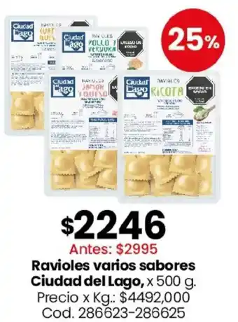 Coto Ciudad del lago ravioles varios sabores oferta