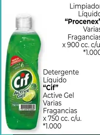 La Anonima Cif Active Gel Detergente Líquido Varias Fragancias x 750cc. c/u. oferta