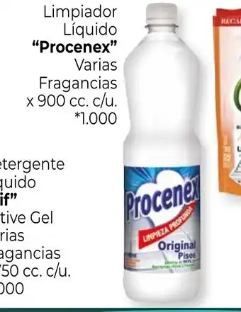 La Anonima Procenex Limpiador Líquido varias fragancias x 900cc. c/u. oferta
