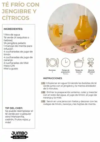Jumbo Te frío con jengibre y citricos oferta