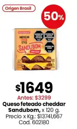 Coto Sandubom queso feteado cheddar oferta