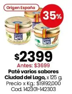 Coto Ciudad del lago paté varios sabores oferta