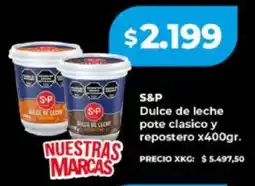 Supermayorista Vital S&P dulce de leche pote clasico y repostero oferta