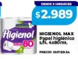 Supermayorista Vital Higienol max papel higiénico oferta