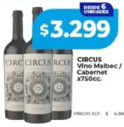 Supermayorista Vital Circus vino malbec / cabernet oferta